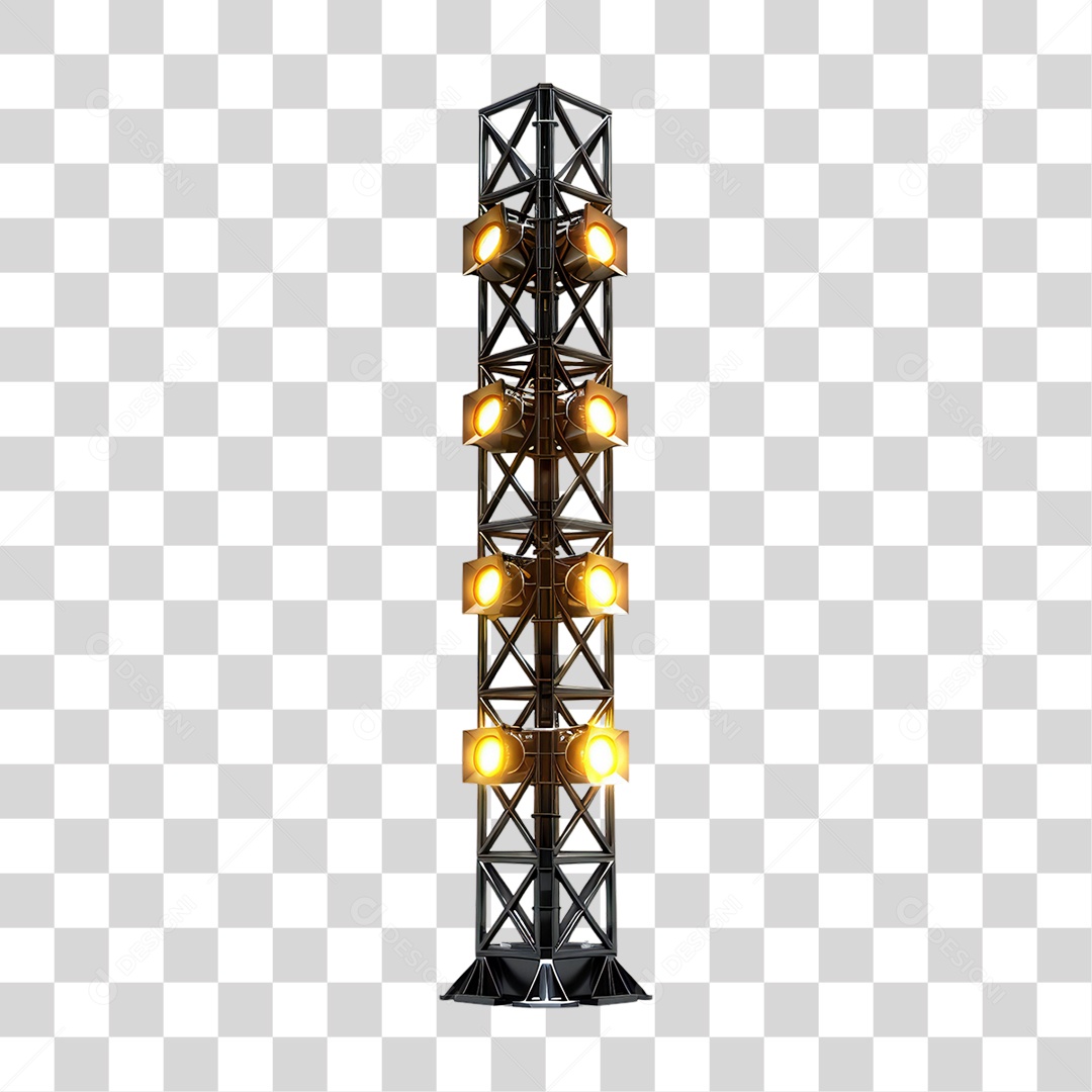 Elemento 3D Refletores Luzes Estruturas PNG Transparente