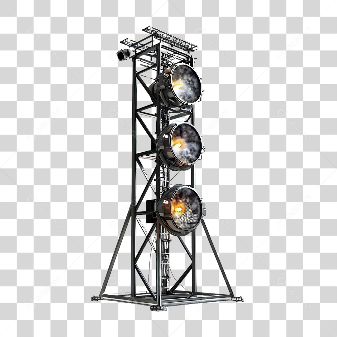 Elemento 3D Refletores Luzes Estruturas PNG Transparente