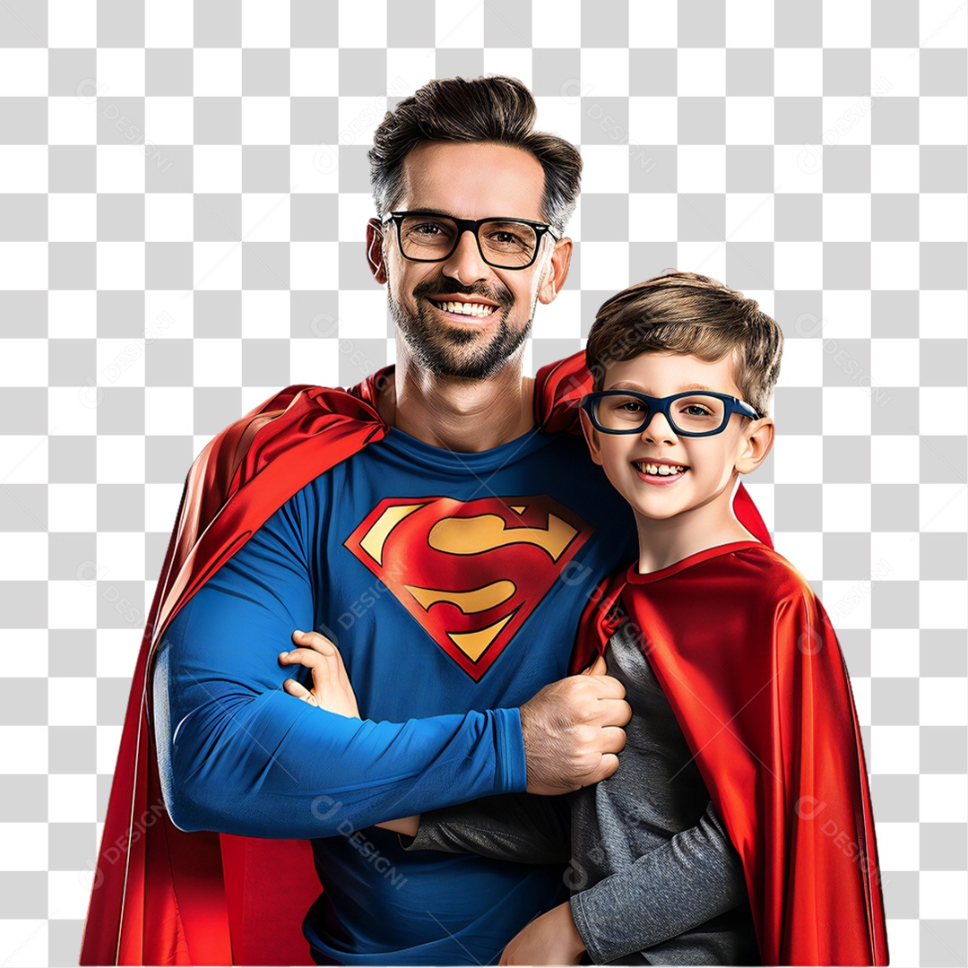 Pai e Filho de Fantasia PNG Transparente