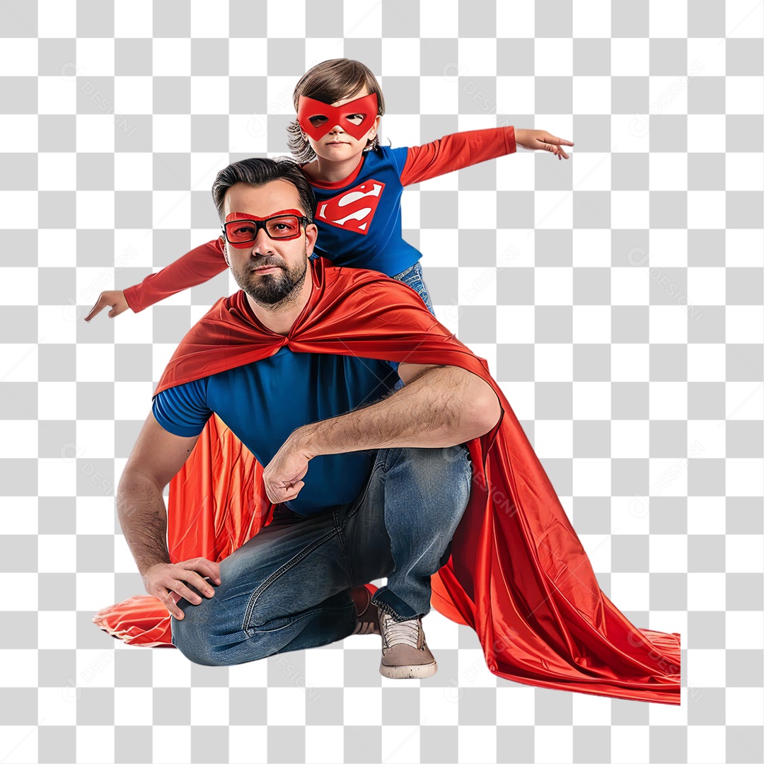 Pai e Filho de Fantasia PNG Transparente