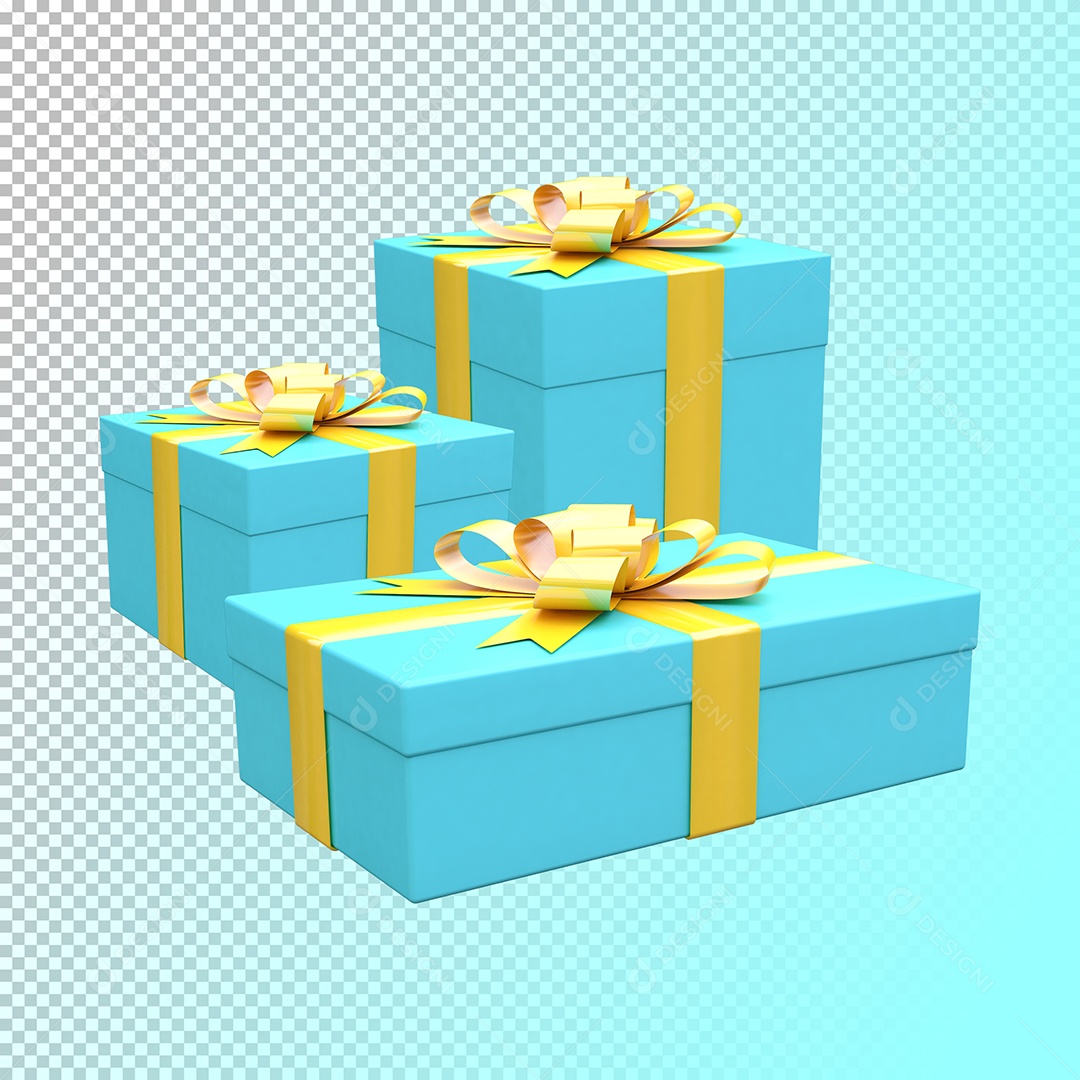 Caixas de Presente Elemento 3D Para Composição PSD