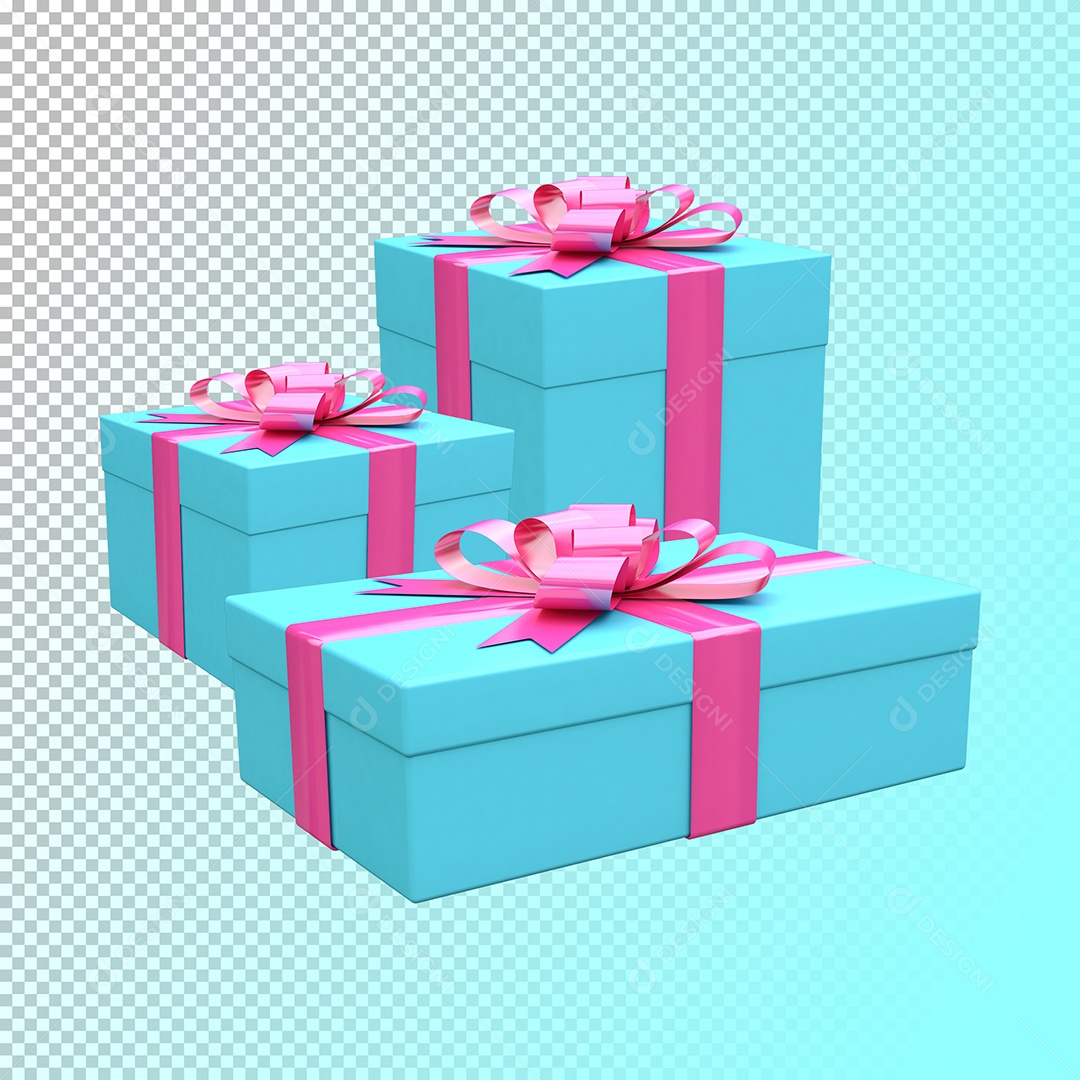 Caixas de Presente Elemento 3D Para Composição PSD