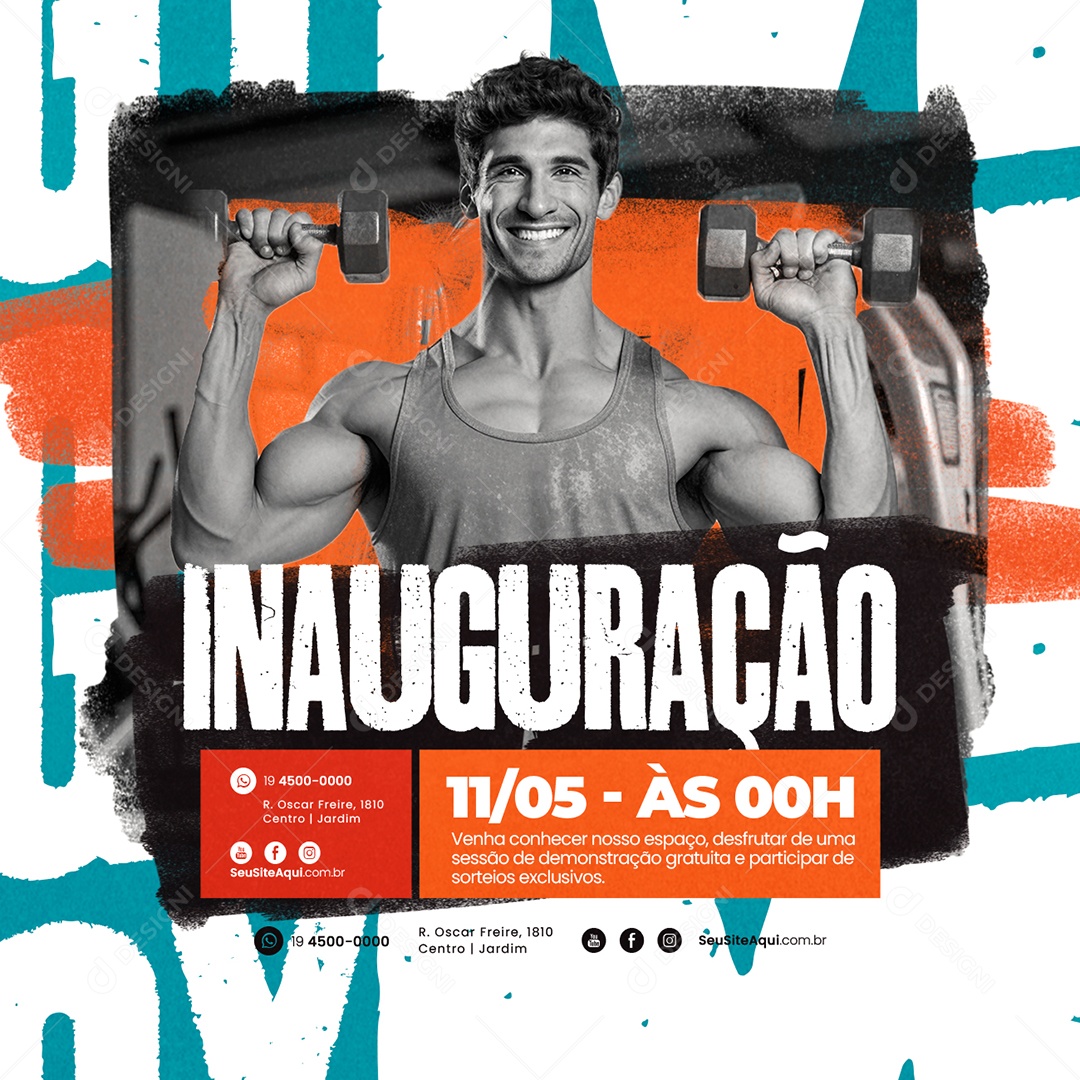 Inauguração Venha Conhecer nosso Espaço Social Media PSD Editável