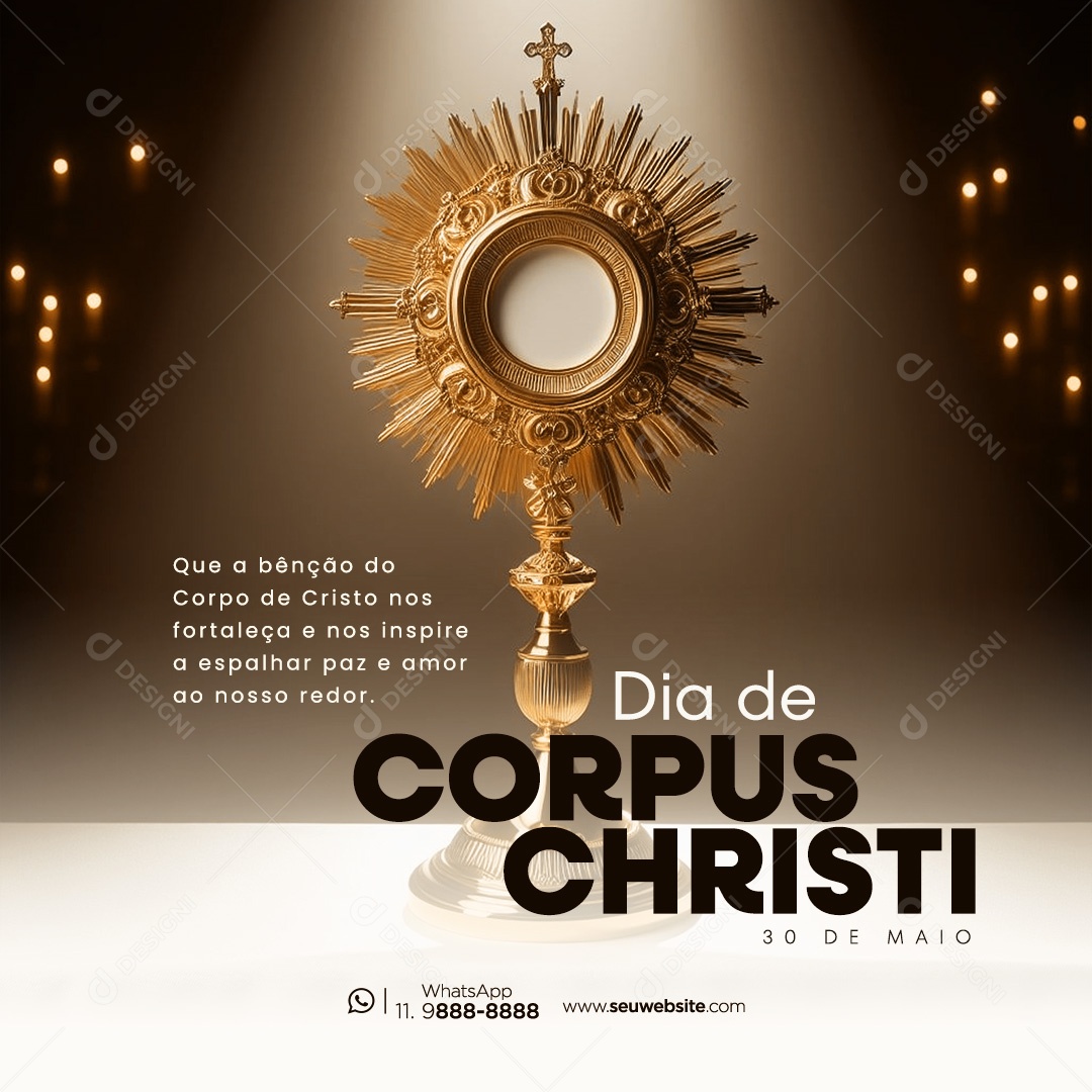 Dia de Corpus Christi 30 de Maio Que a Benção Social Media PSD Editável