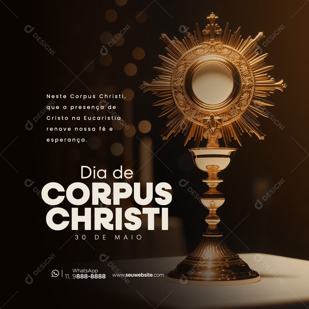 Dia de Corpus Christi 30 de Maio Renove Nossa Fé e Esperança Social Media PSD Editável