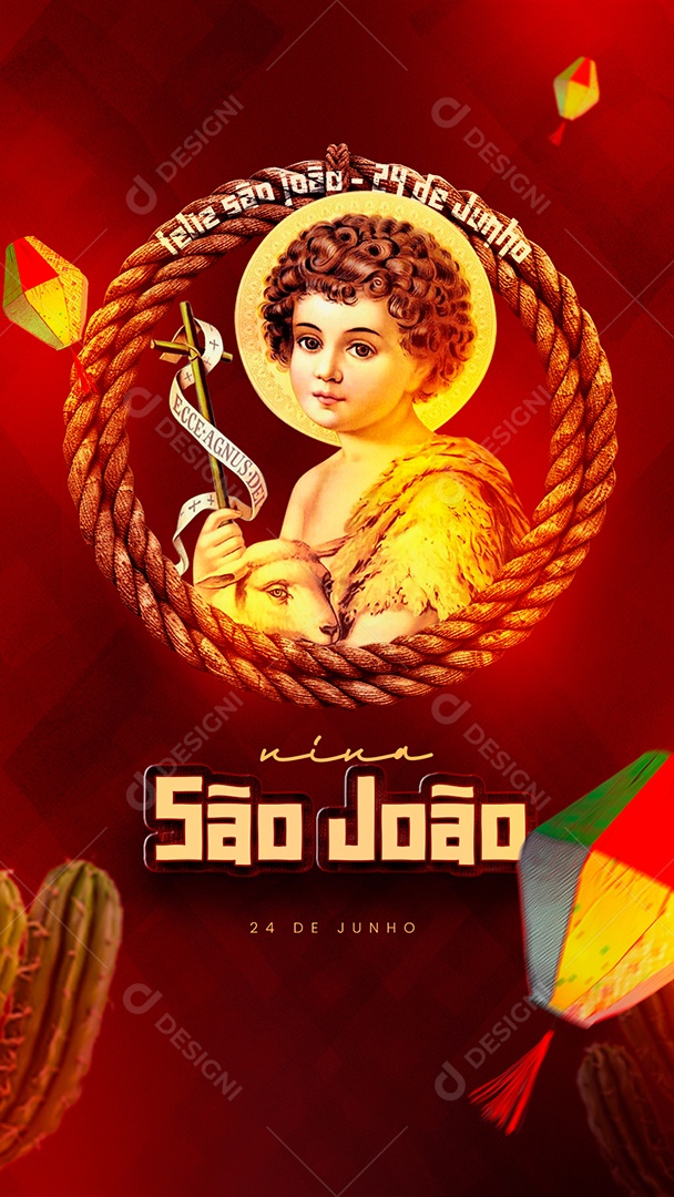 Story Feliz São João 24 de Junho Viva Social Media PSD Editável