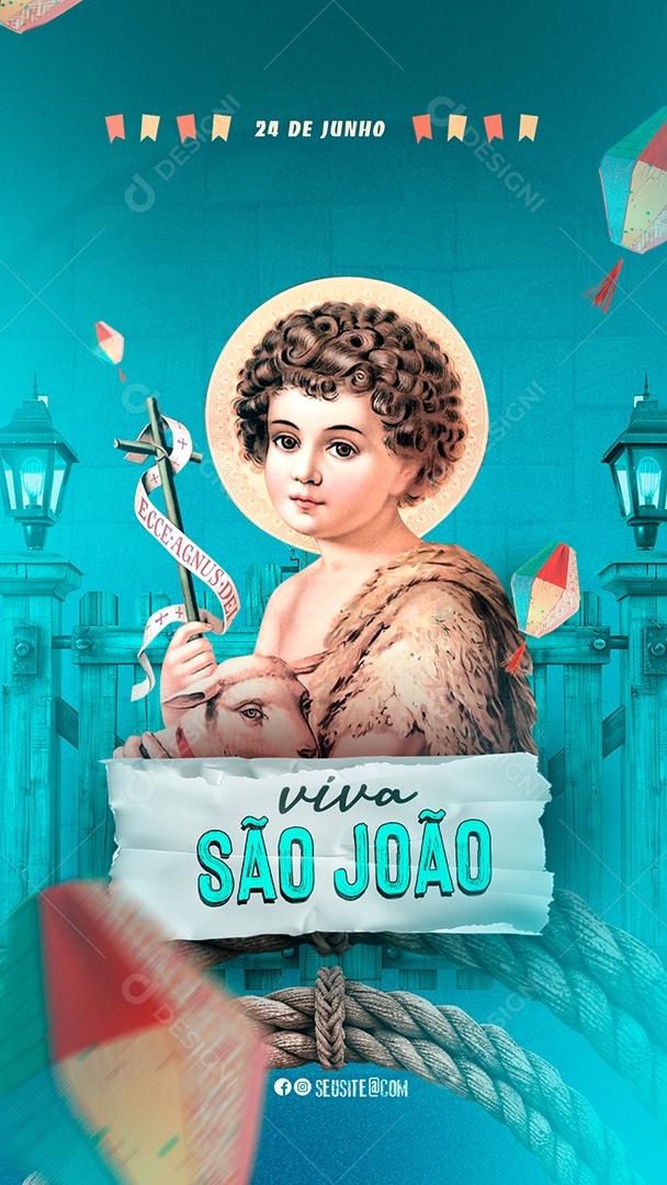 Story São João 24 de Junho Social Media PSD Editável