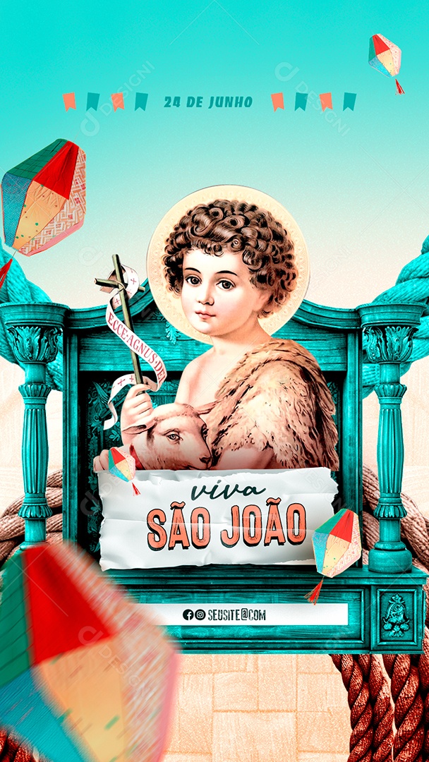 Story Viva São João 24 de Junho Social Media PSD Editável