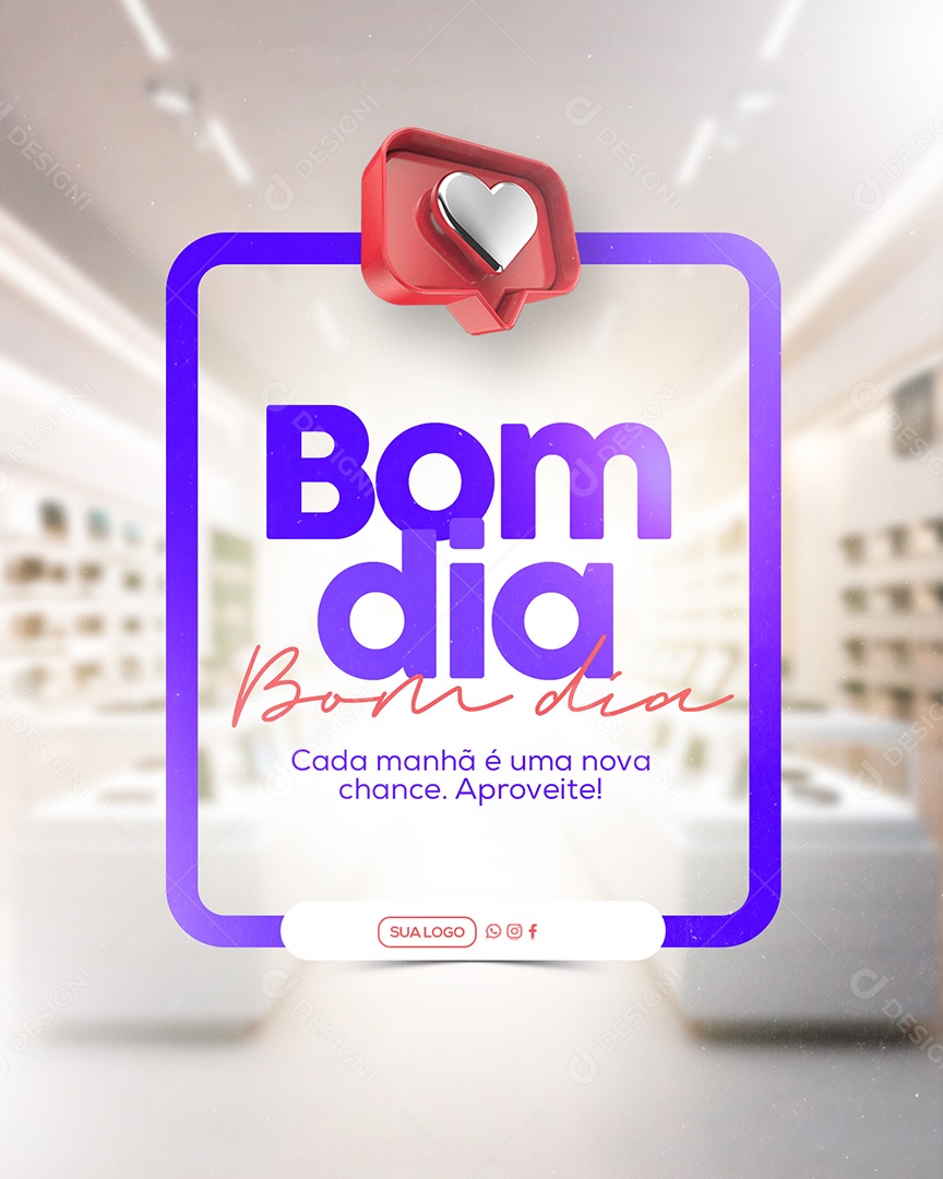 Social Media Bom Dia Cada Manhã PSD Editável