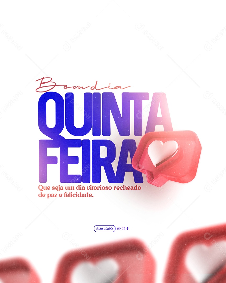 Social Media Frase Motivacional Bom dia Quinta-feira PSD Editável