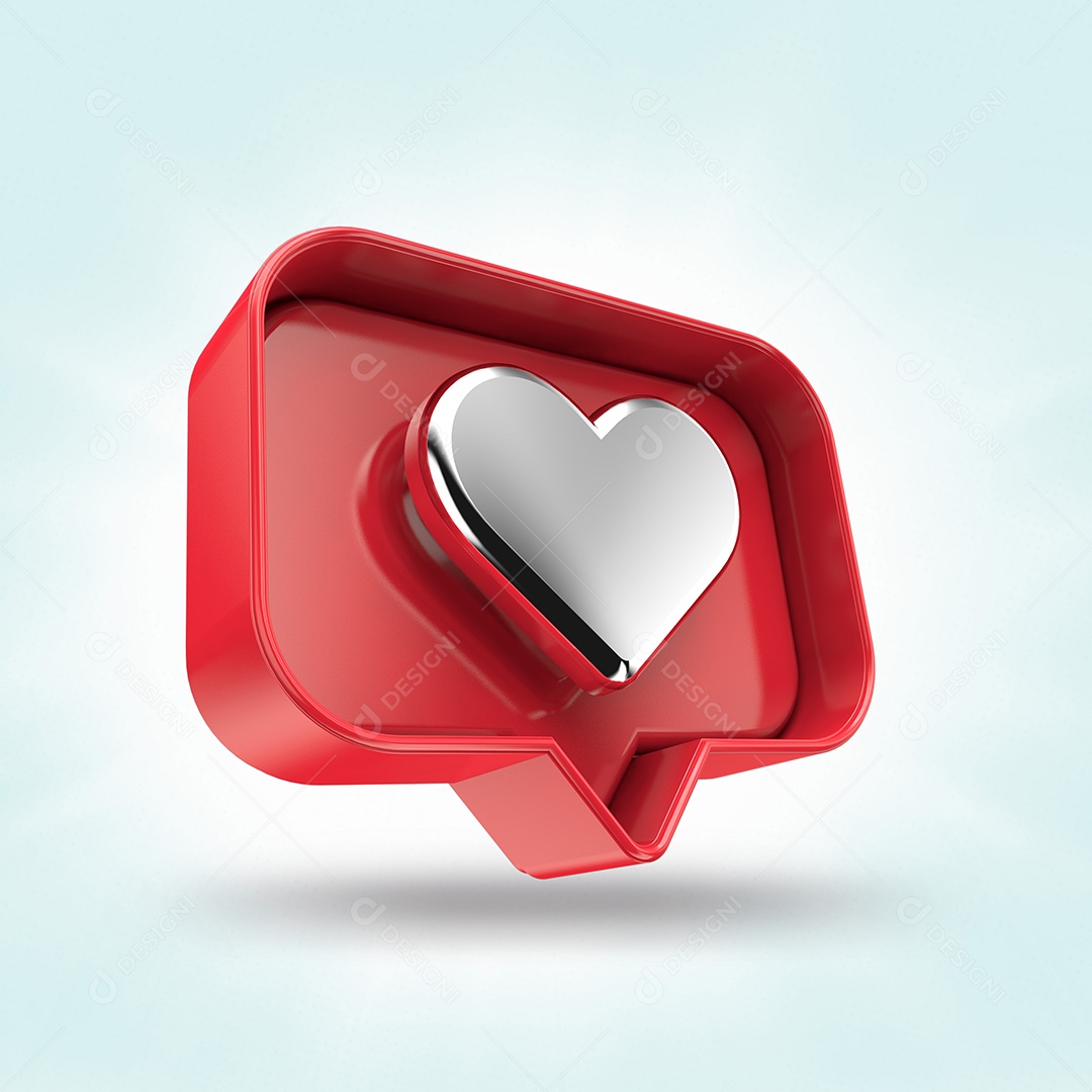 Elemento 3D Coração Azul Para Composição PSD