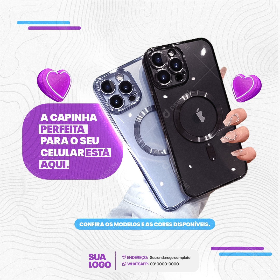 Loja de Celular a Capinha Perfeita Para o seu Celular Está Aqui Social Media PSD Editável