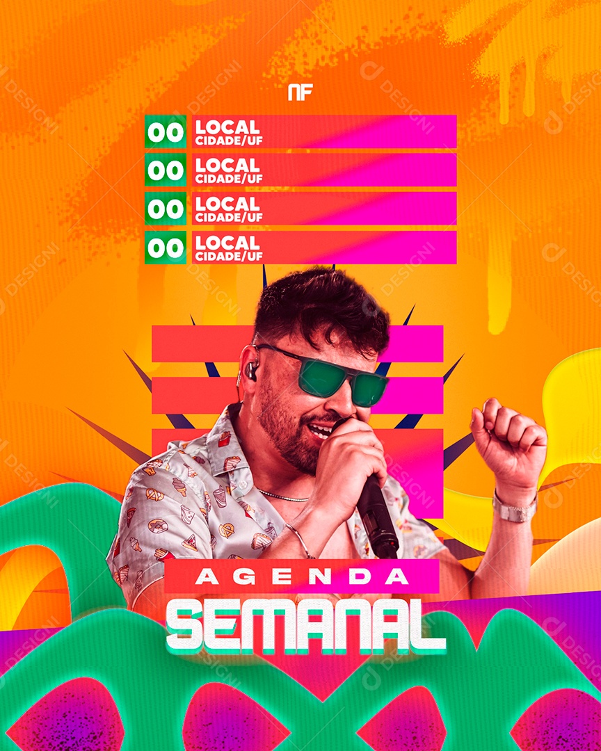 Agenda Semanal Artista Social Media PSD Editável