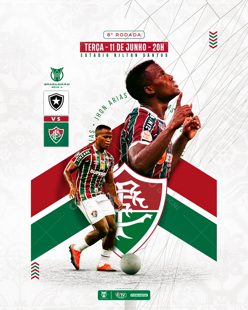 Futebol Botafogo x Fluminense Social Media PSD Editável