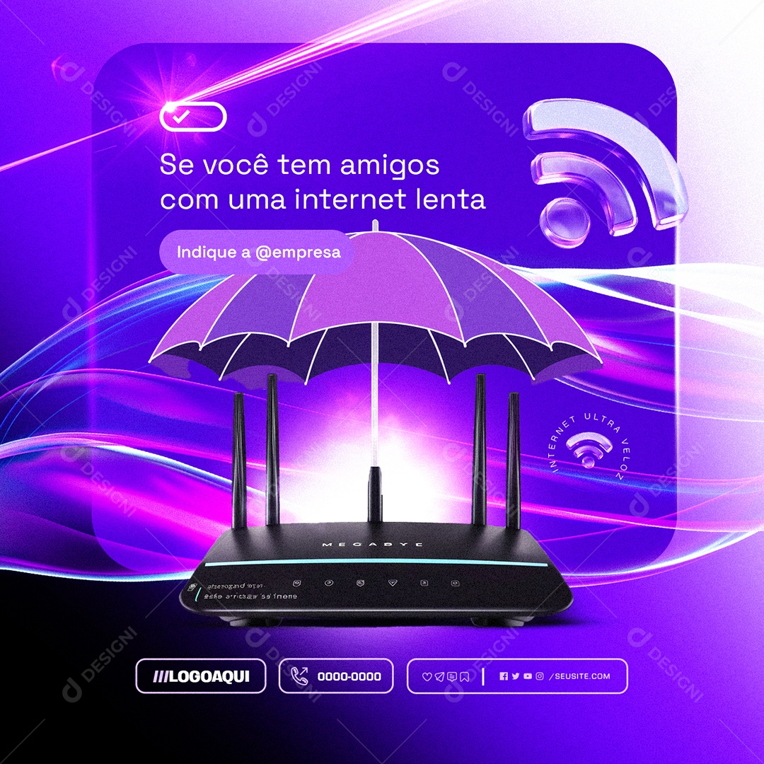 Se Você tem Amigos com uma Internet Lenta Social Media PSD Editável