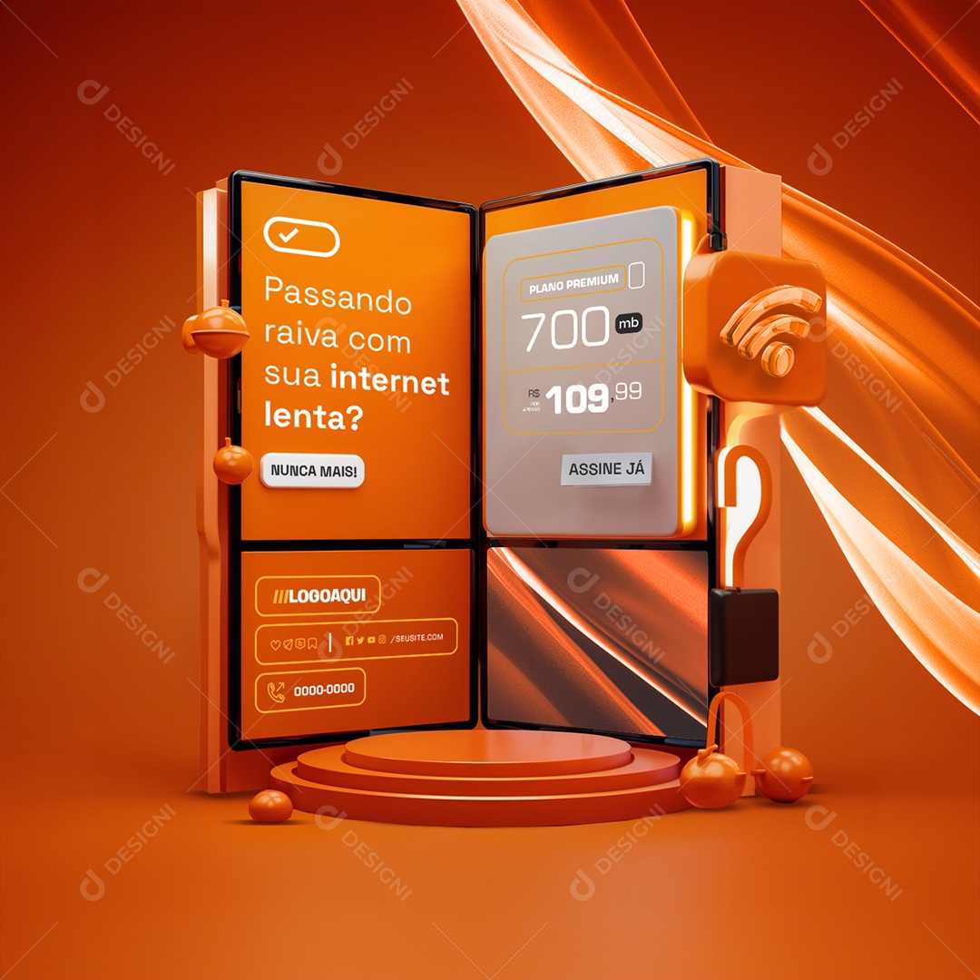 Passando Raiva com sua Internet Lenta Social Media PSD Editável