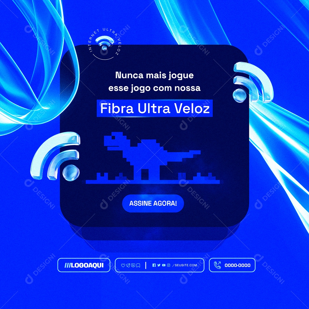 Nunca mais Jogue esse Jogo com nossa Fibra Ultra Veloz Social Media PSD Editável
