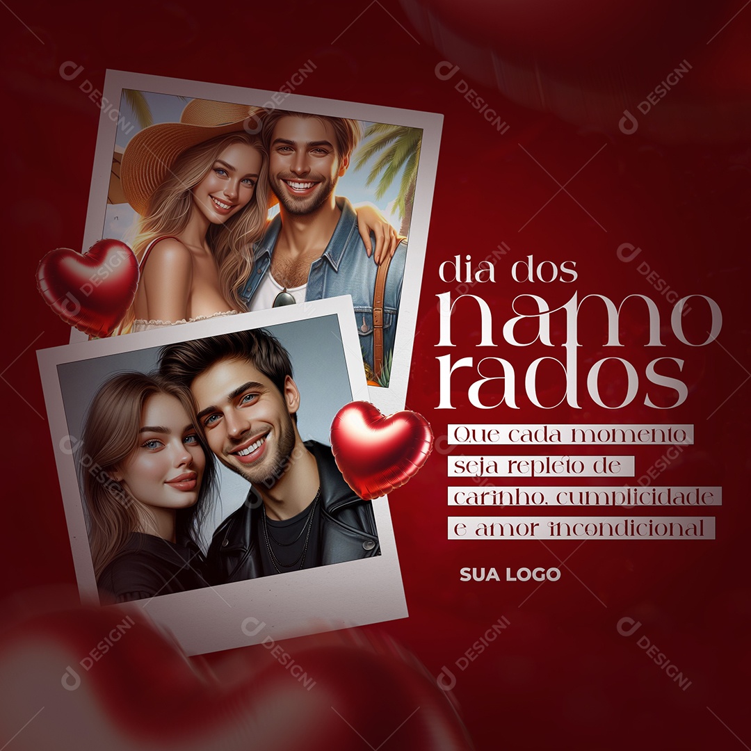 Dia dos Namorados 12 de Junho Que Cada Momento Seja Repleto de Carinho Social Media PSD Editável
