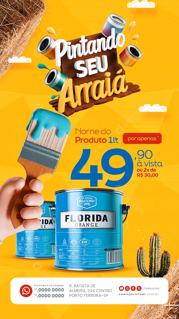 Story Pintando seu Arraiá Social Media PSD Editável