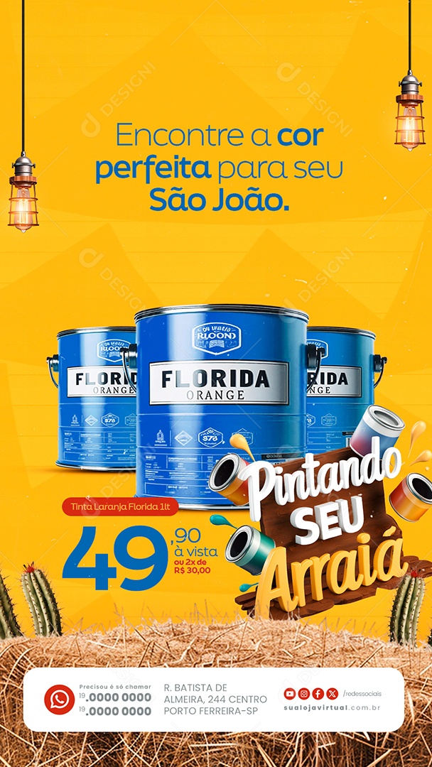 Story Pintando seu Arraiá Encontre a Cor Perfeita para seu São João Social Media PSD Editável