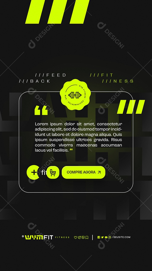 Story Feed Back Fit Ness Social Media PSD Editável