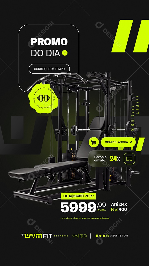 Story Promo do Dia Corre que da Tempo Social Media PSD Editável