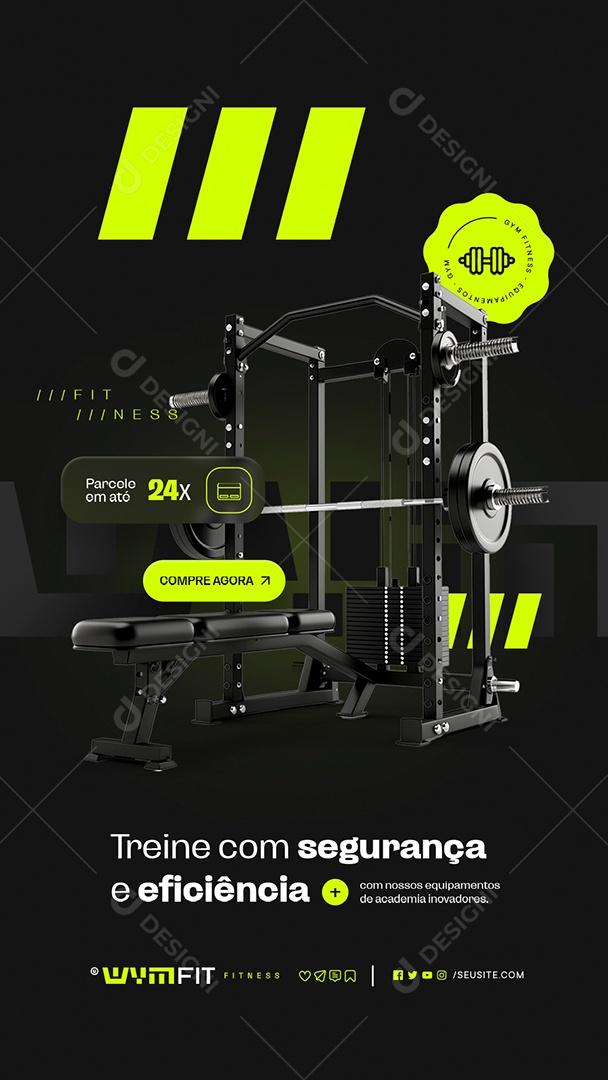 Story Treine com Segurança e Eficiência Social Media PSD Editávell