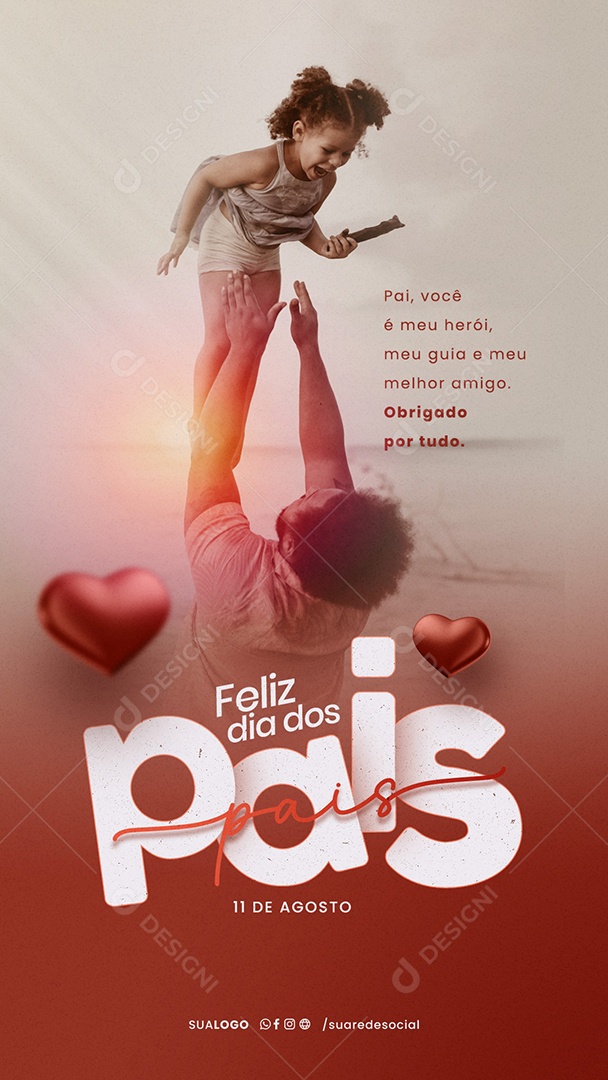 Story Feliz Dia dos Pais 11 de Agosto Social Media PSD Editável