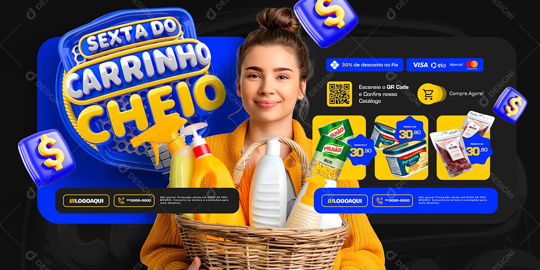 Banner Sexta do Carrinho Cheio Compre Agora Social Media PSD Editável