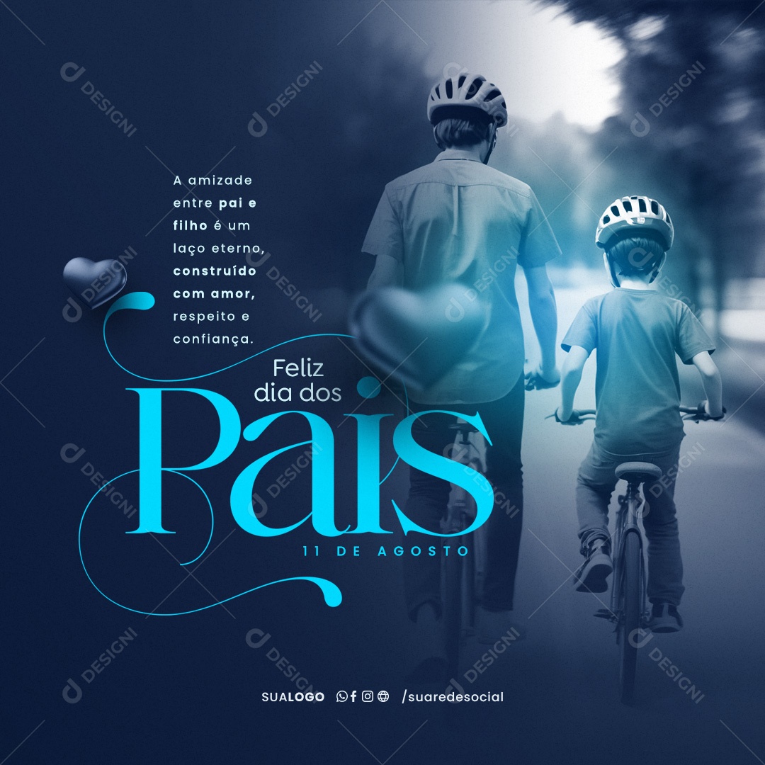 Feliz Dia Dos Pais a Amizade Entre Pai e Filho é um Laço Eterno Social Media PSD Editável