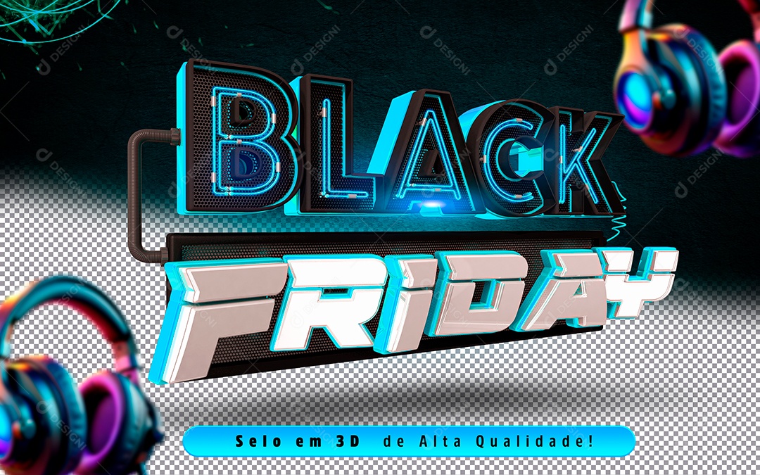 Black Friday Selo 3D para Composição PSD