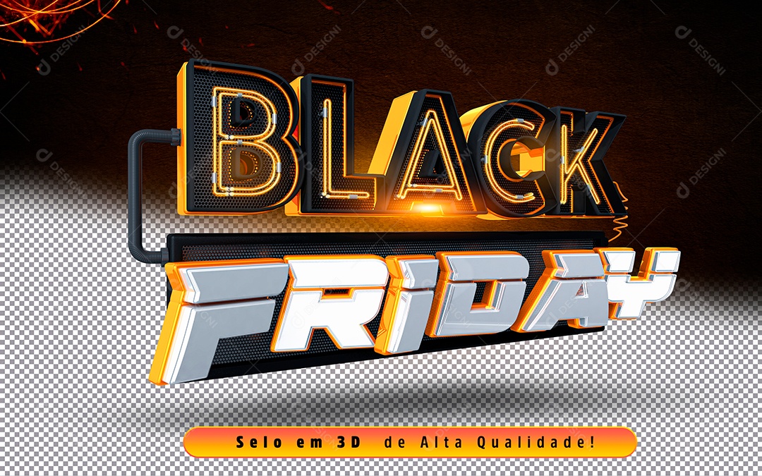 Black Friday Selo 3D para Composição PSD