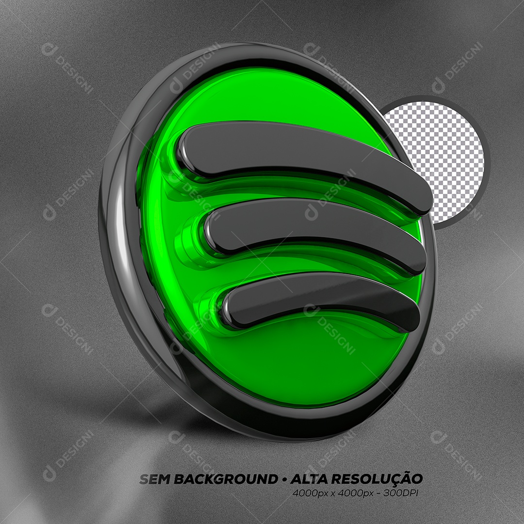 Logo 3D Spotify Para Composição PSD