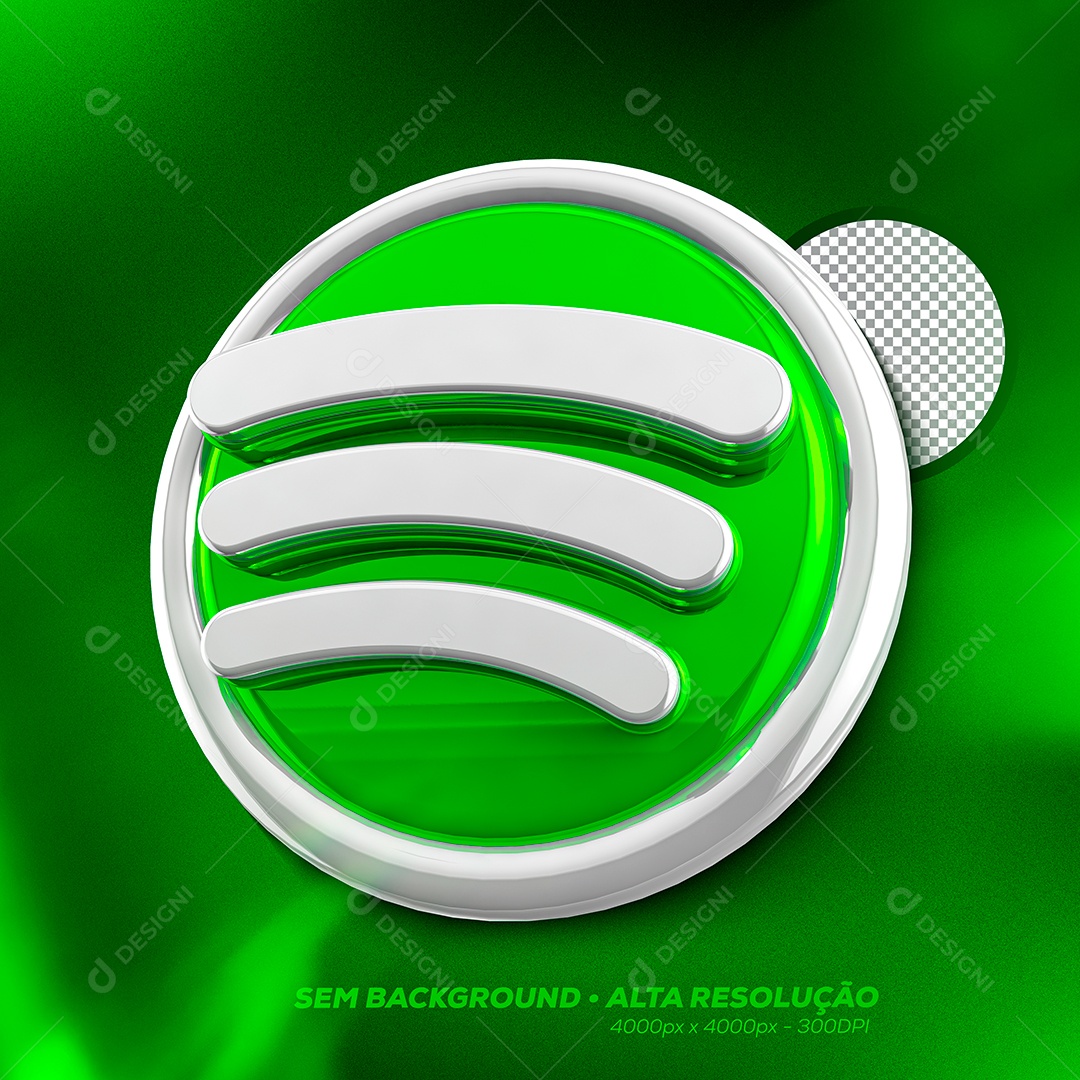 Logo 3D Spotify Para Composição PSD