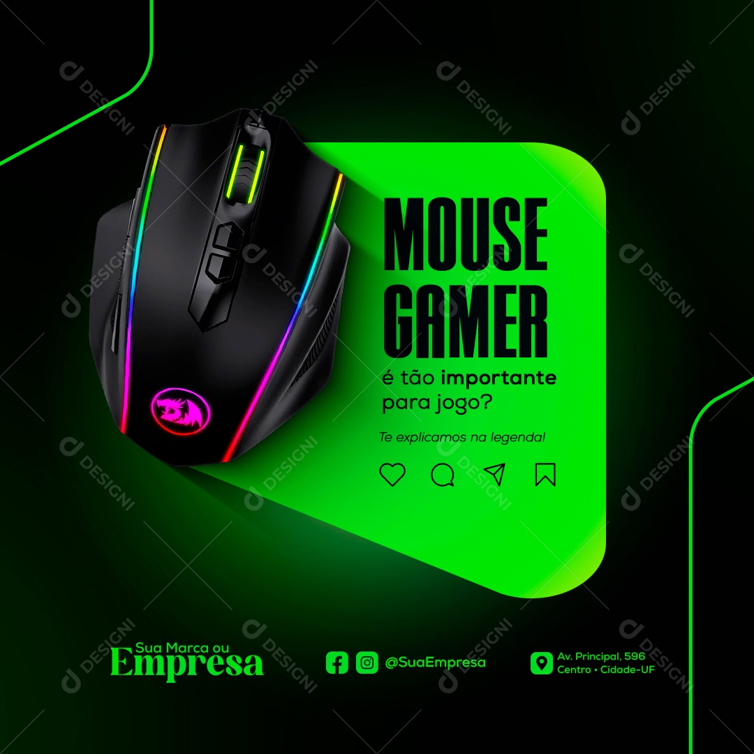 Lojas de Eletrônicos Mouse Social Media PSD Editável
