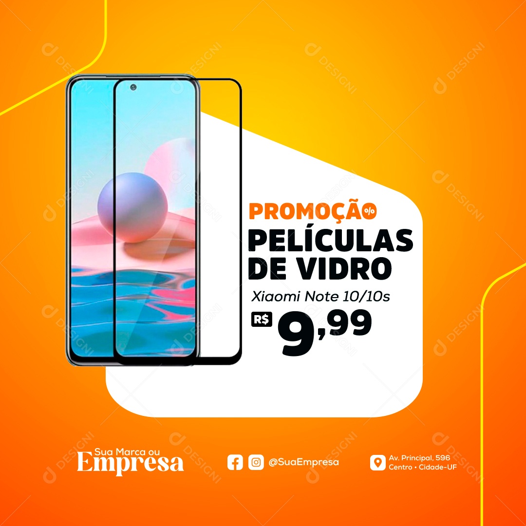 Assistência Técnica Pelicula Xiaomi Social Media PSD Editável