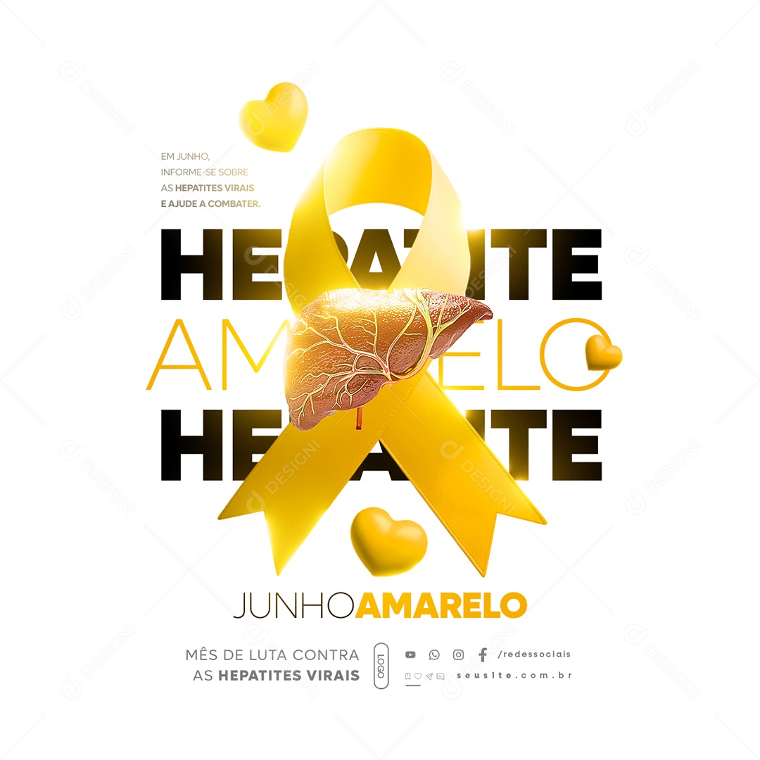 Julho Amarelo Informe-se Sobre as Hepatites Virais Social Media PSD Editável