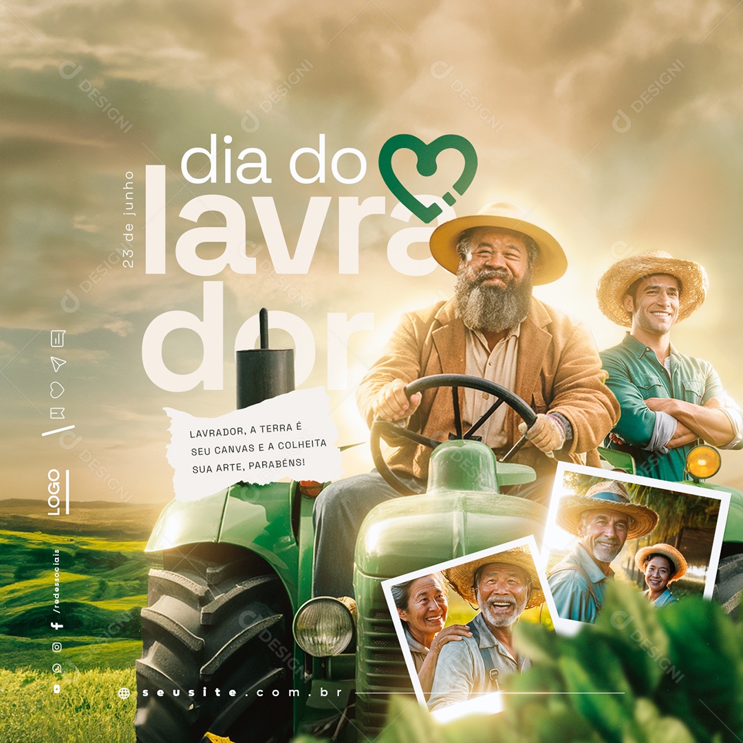Dia Do Lavrador 23 De Junho a Terra é Seu Canvas Social Media PSD Editável