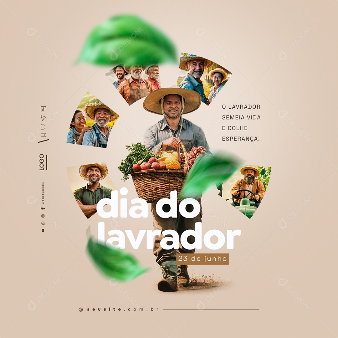 Social Media Dia Do Lavrador 23 De Junho Semeia Vida e Colhe Esperança PSD Editável