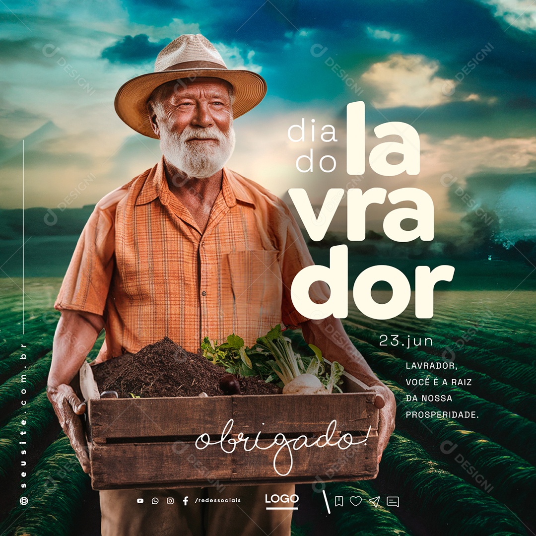 Dia Do Lavrador 23 De Junho Você é a Raiz da Nossa Prosperidade Social Media PSD Editável