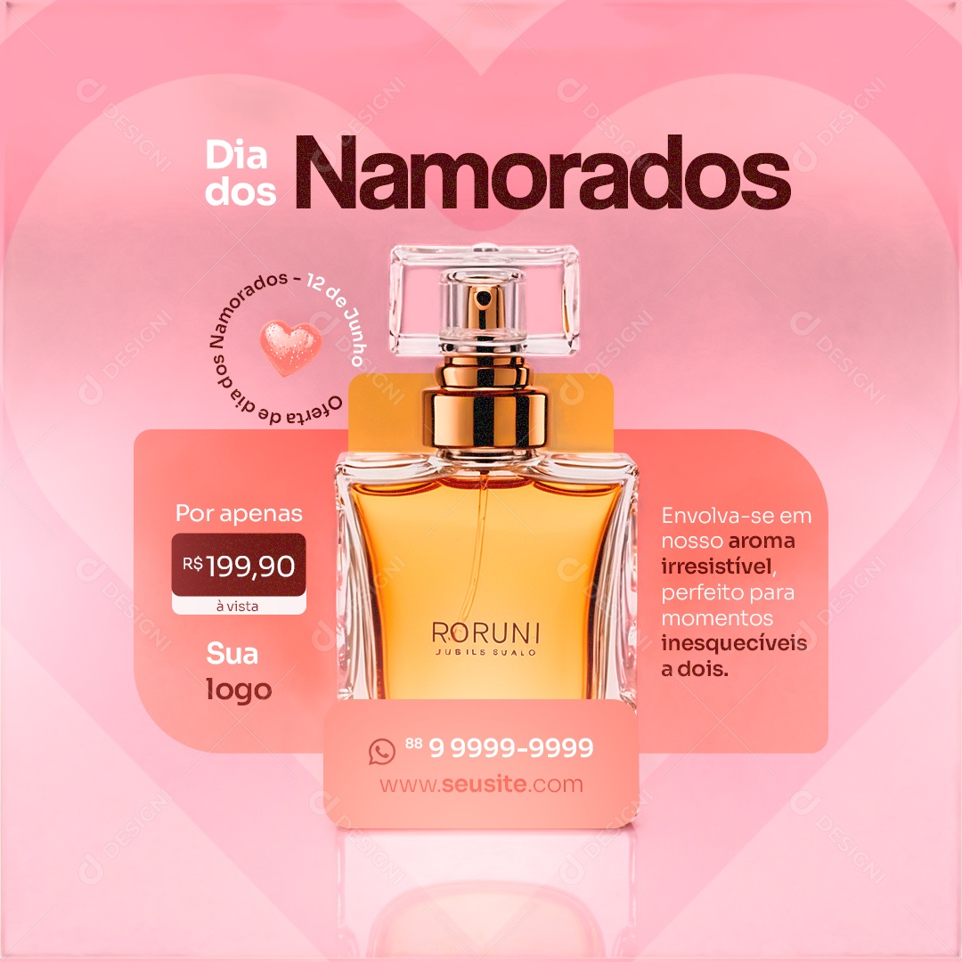 Dia dos Namorados 12 de Junho Perfume Perfumaria Social Media PSD Editável