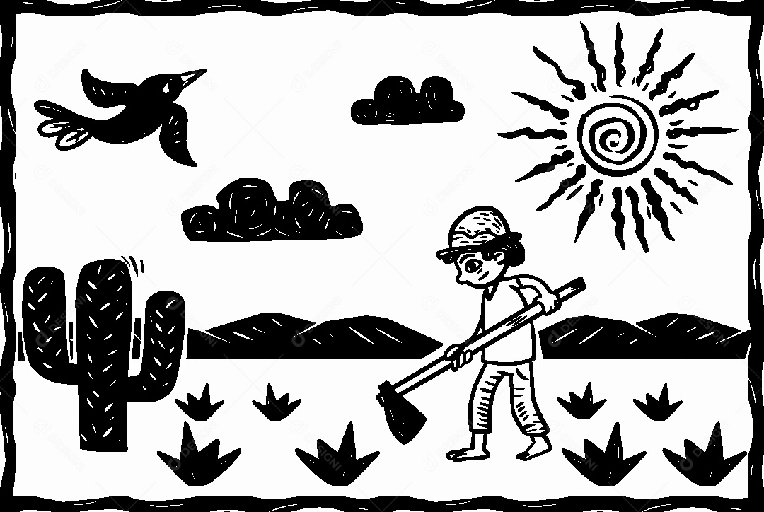 Desenho de Cordel de São João Vetor EPS