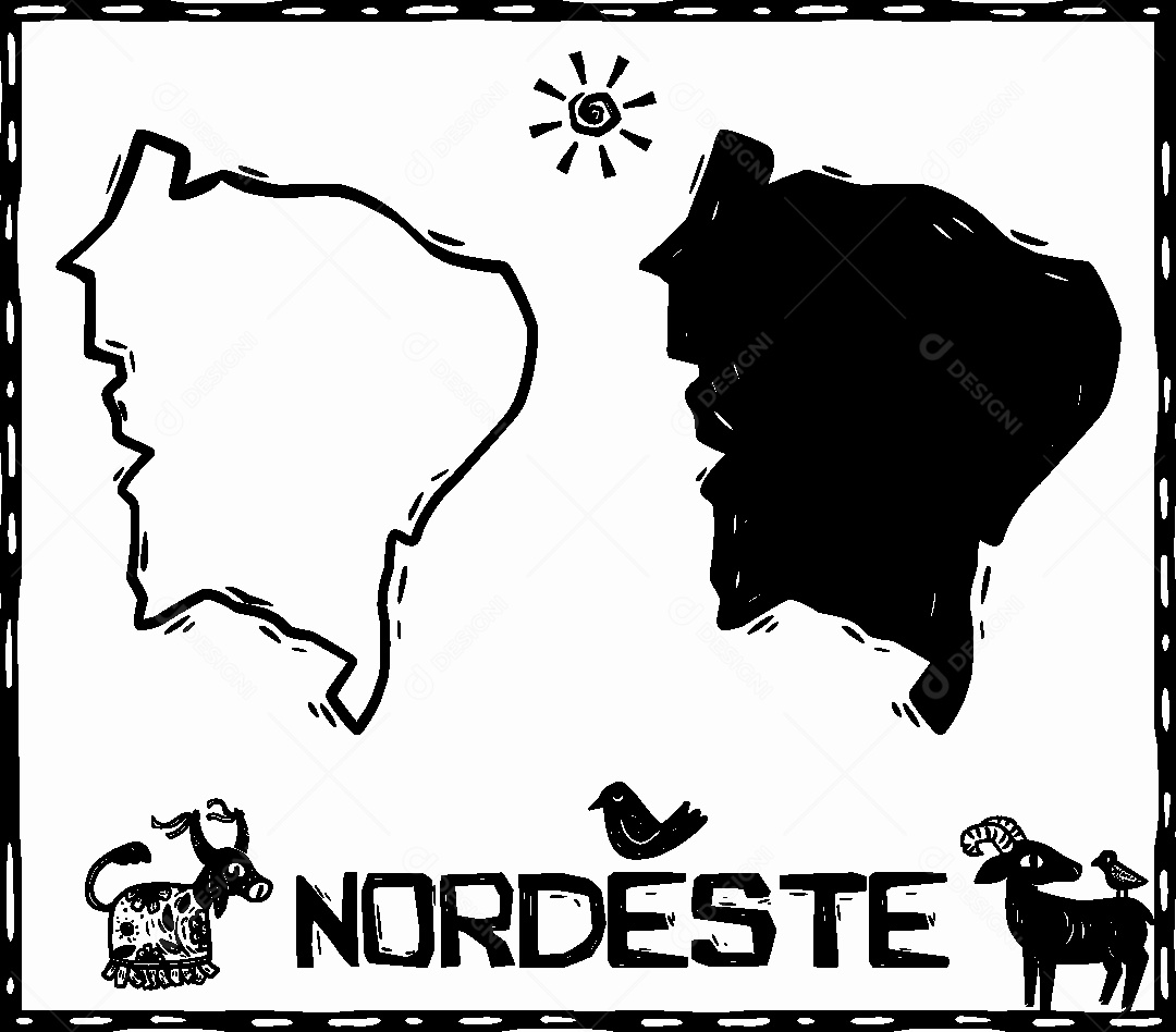 Região Nordeste Desenho de São João Vetor EPS