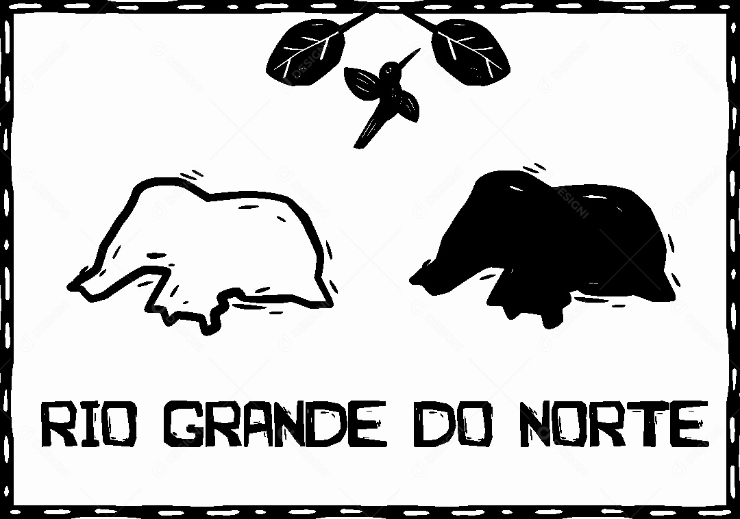 Estado do Rio Grande do Norte Desenho de São João Vetor EPS