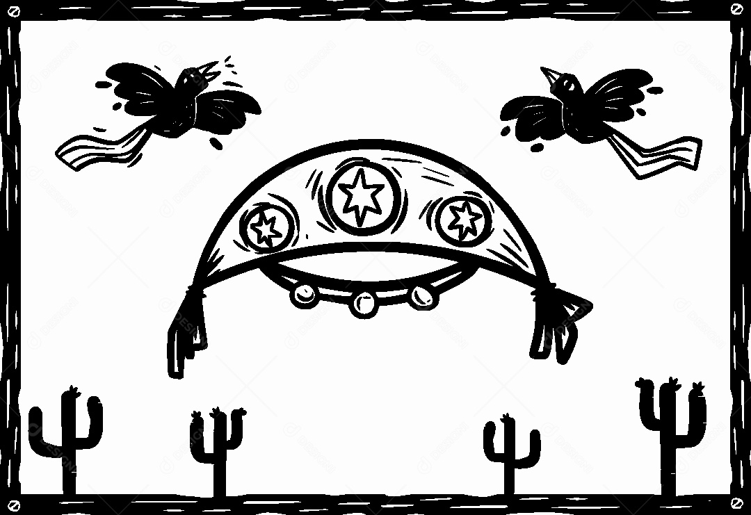 Desenho de Cordel de São João Vetor EPS