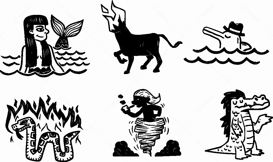 Desenho de Animais de São João Vetor EPS