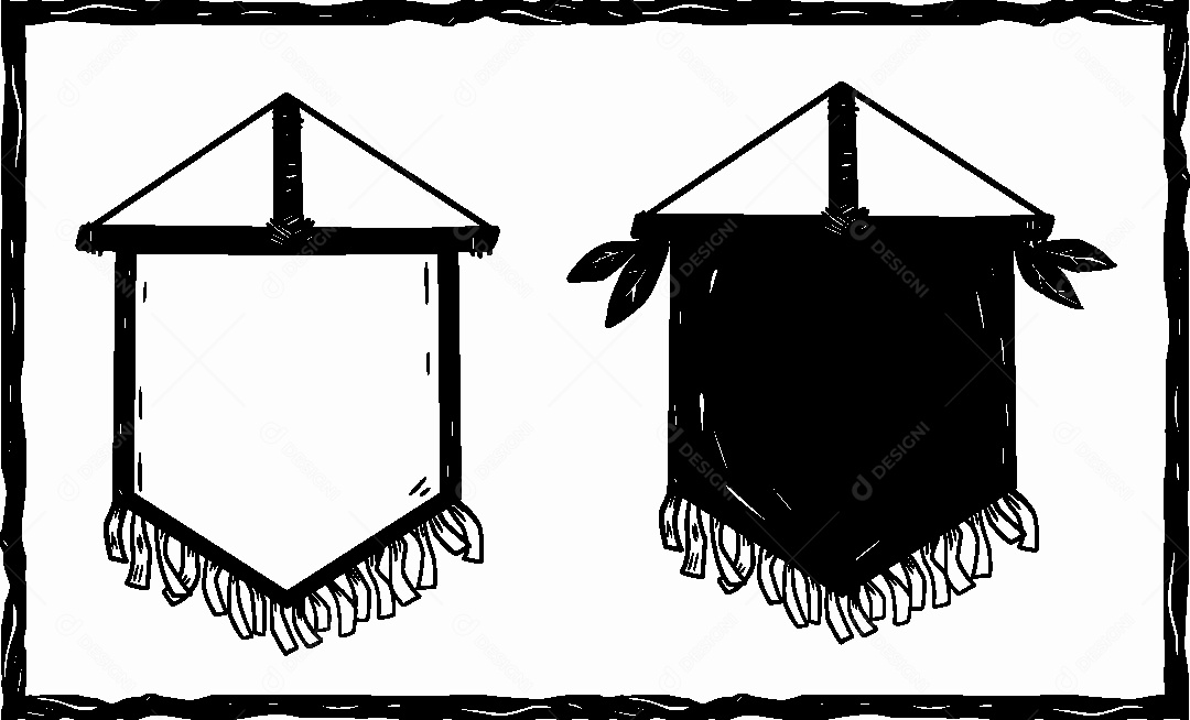 Desenho de Bandeira de São João Vetor EPS