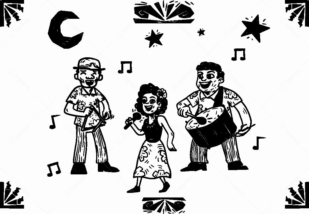 Desenho de Cordel de São João Vetor EPS