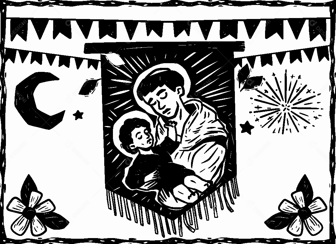 Desenho de Cordel de São João Vetor EPS