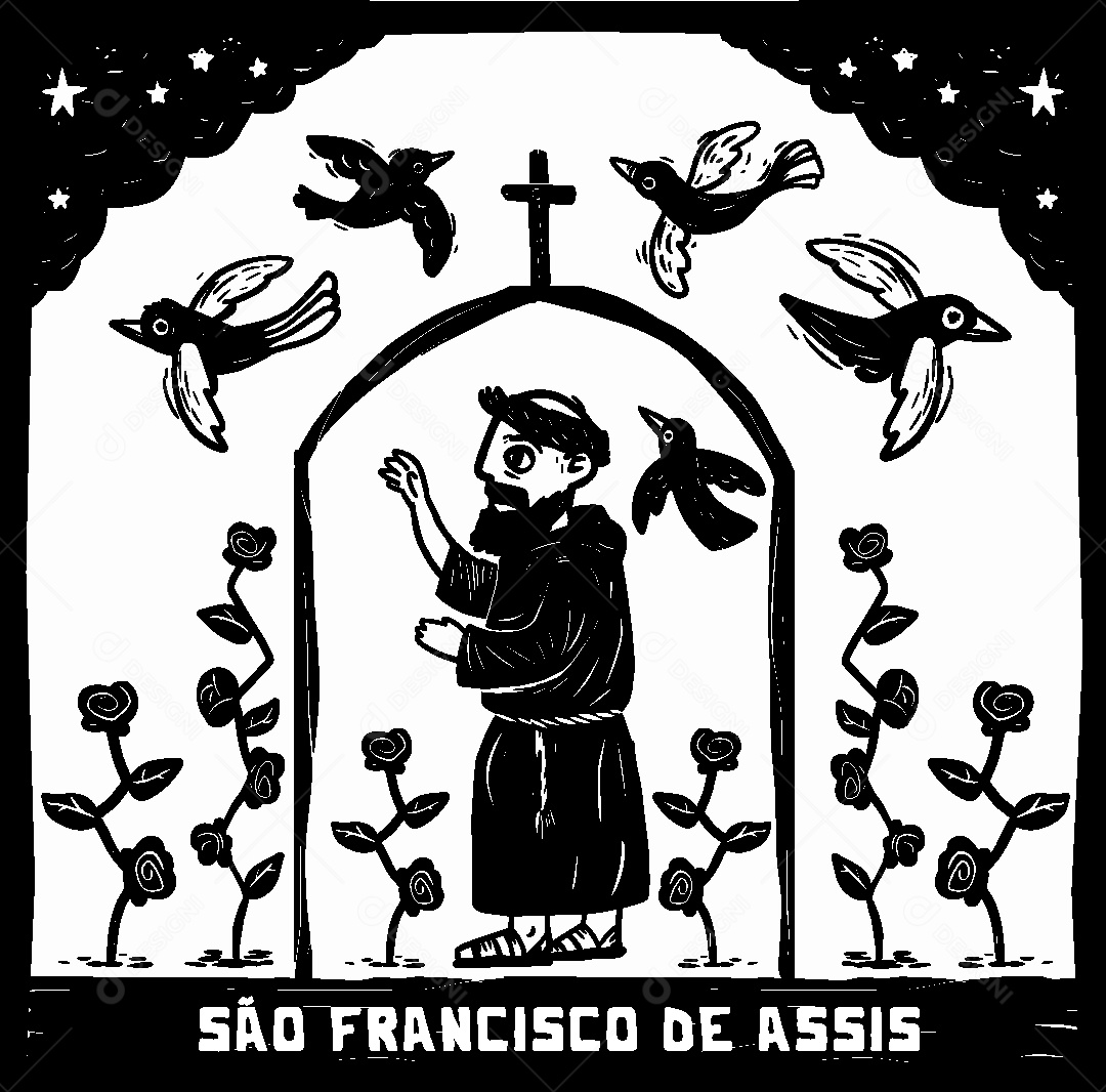 Desenho de Cordel de São Francisco Vetor EPS